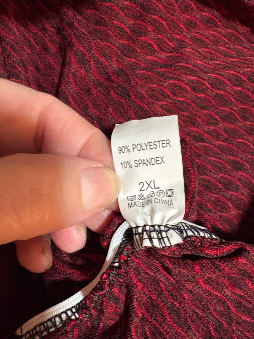 Women's Burgundy textured Athletic leggings 2X - Picture 3 of 3